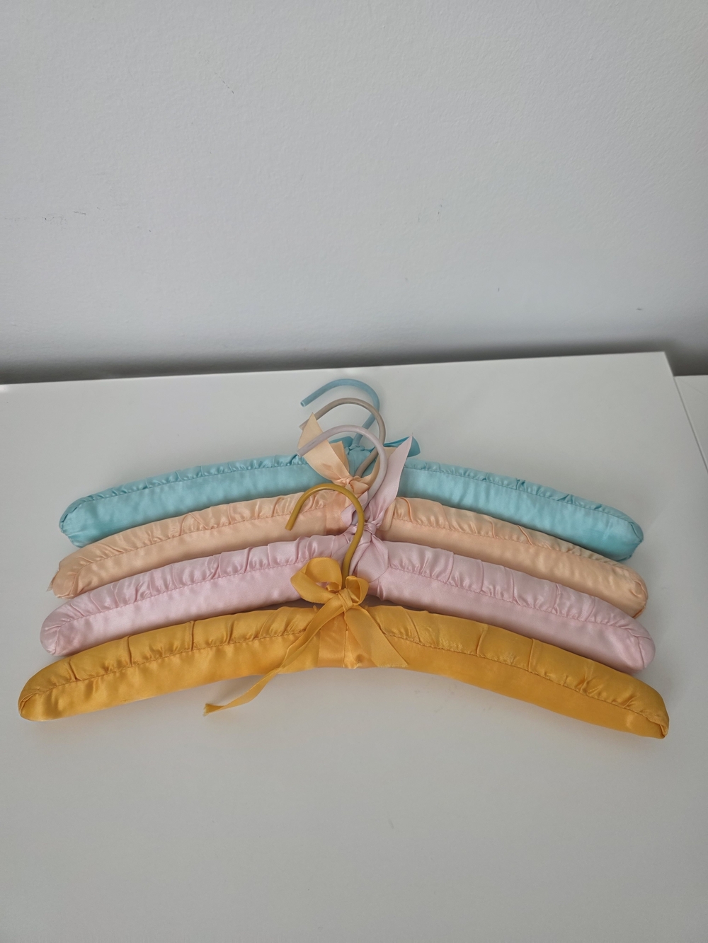 Pastel Satin Padded Hangers - Set of 4